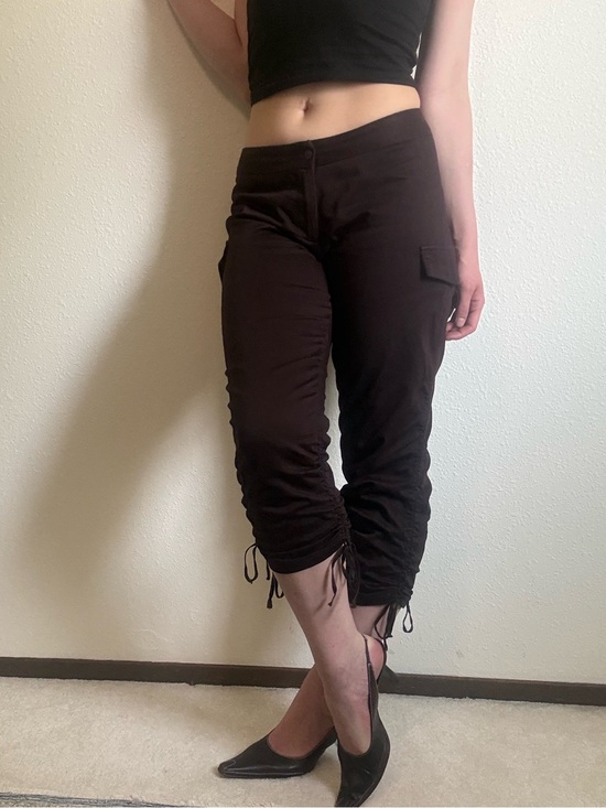 Silvergate Pants - Vintage Silvergate Cinch Hem Fitted Capris Y2K Coquette Euro Summer